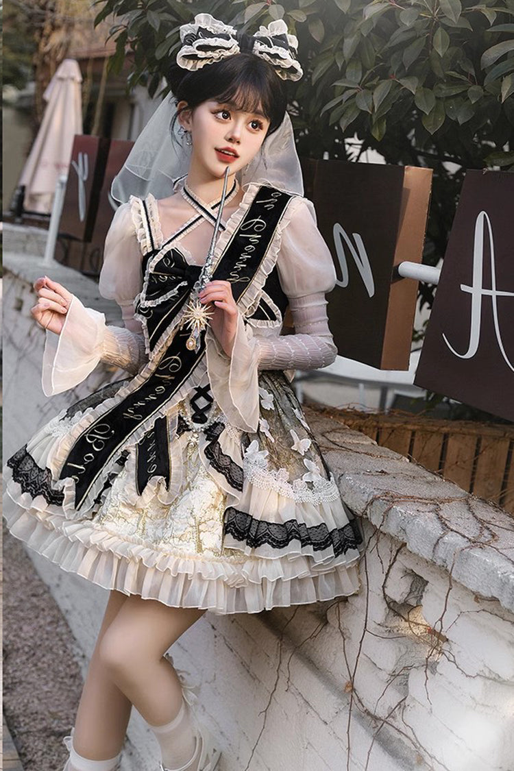 Gilded & Onyx Floral Bow Cardigan Lace Sweet Lolita Dress