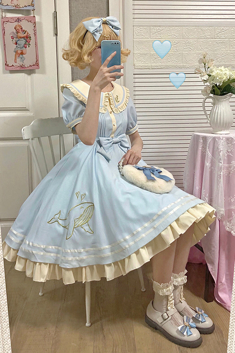 Navy Sailor Short-Sleeved Sweet Lolita OP