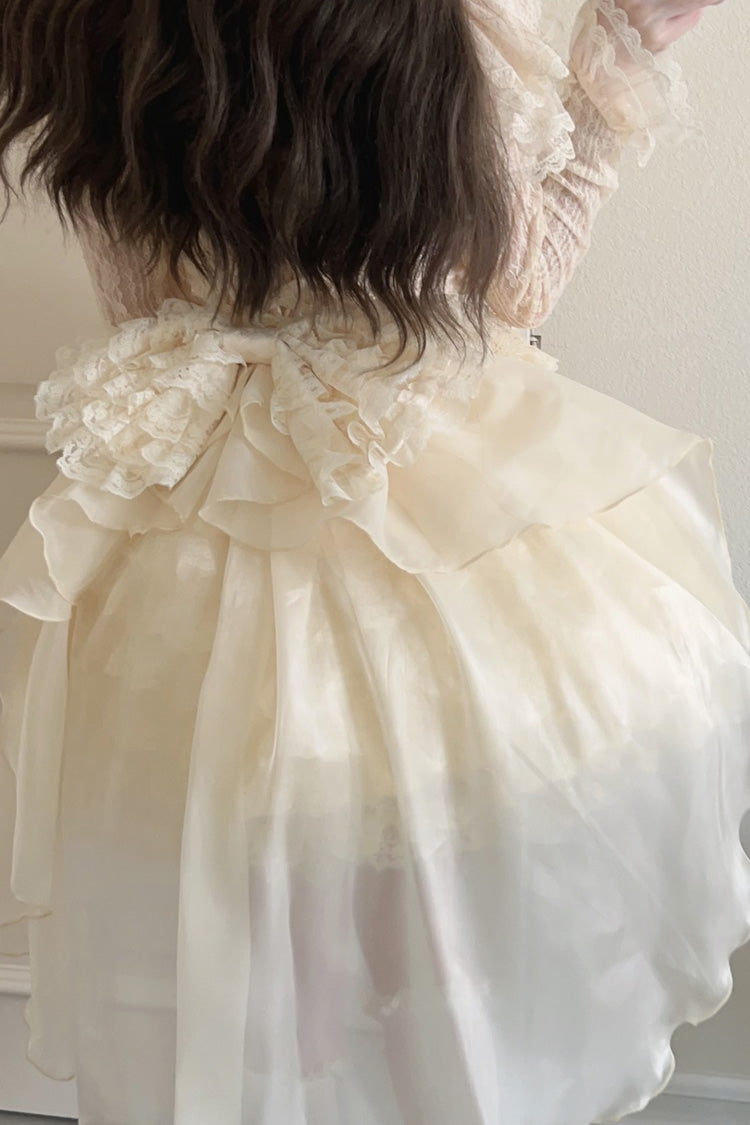 Lace Ruffled Bow Sweet Tiered JSK - 2 Shades