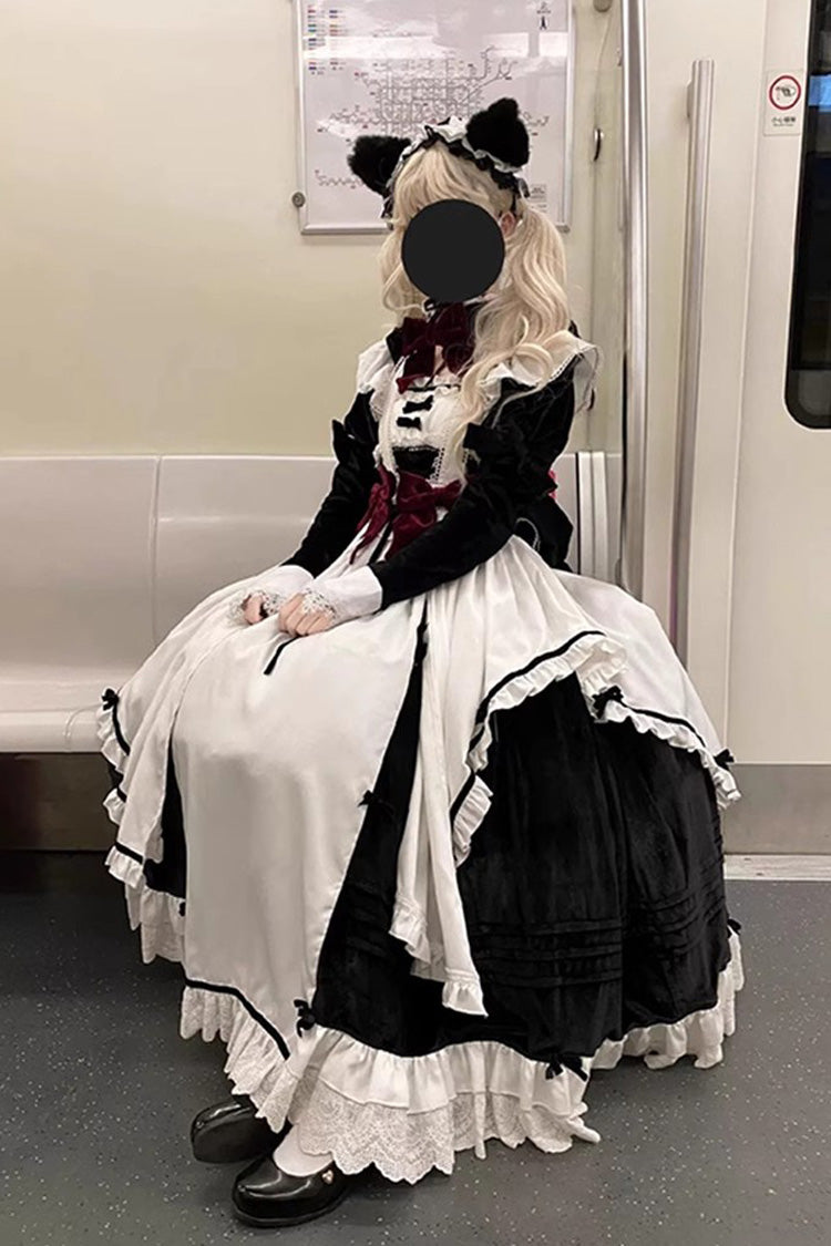 Gothic Princess Apron Dress with Ruffled JSK Set