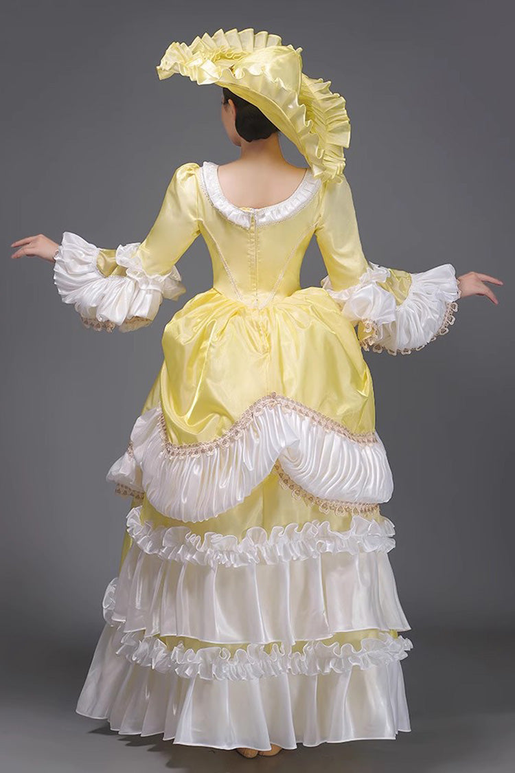 Multi-Layer Victorian Gown with Ruffled Sleeves - Classic