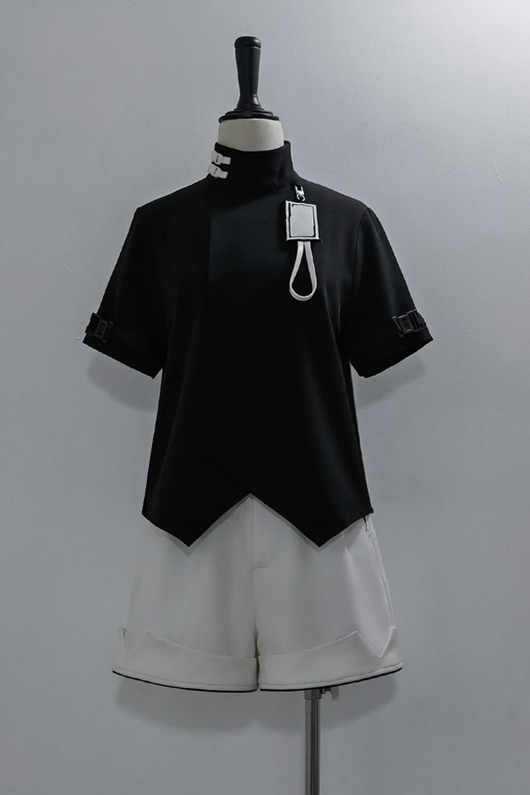 Ouji Fashion Prince Stand Collar Short Sleeve Lolita Blouse