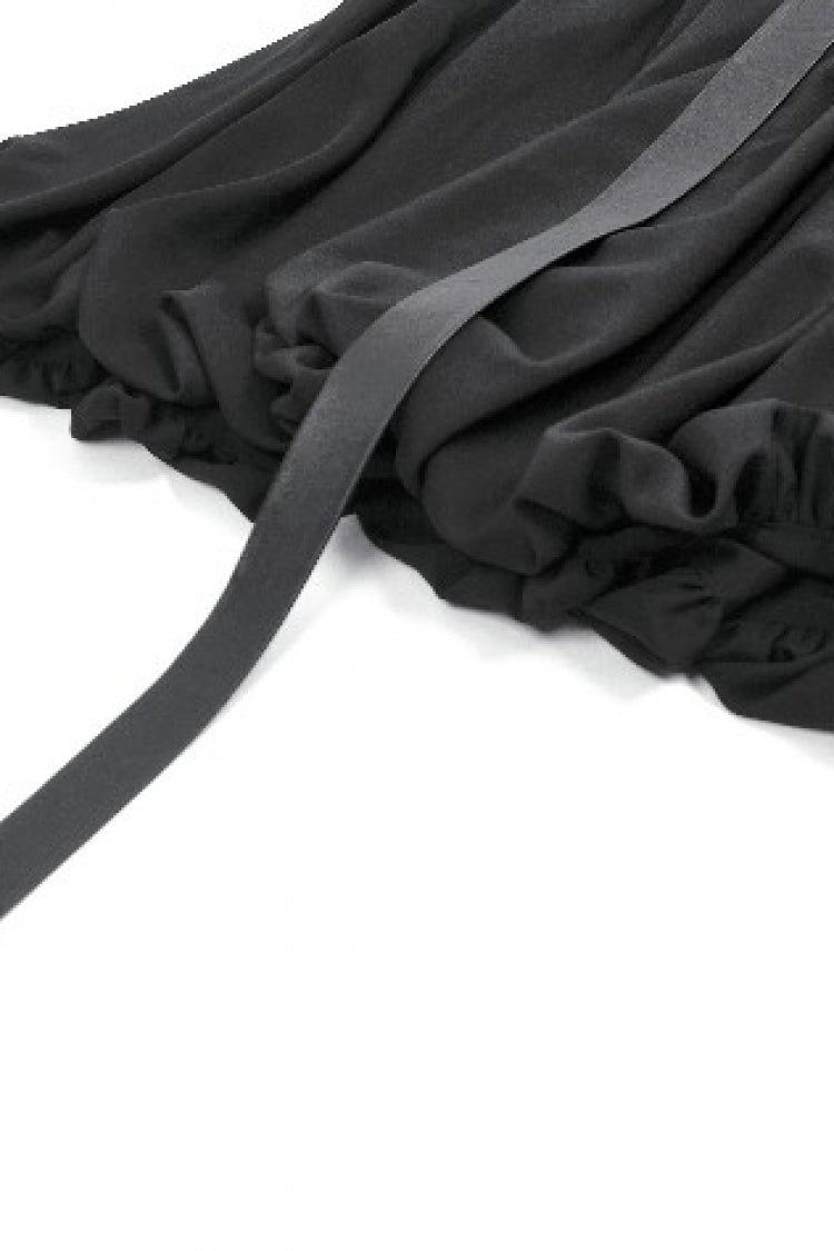 Gothic Suspender Dress with Bat Wing Buckles and Tail for Graduation