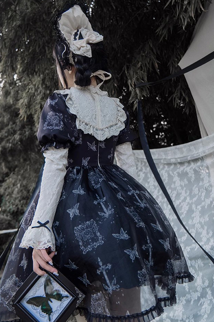 Black Butterfly Embroidered Gothic Lolita Gown