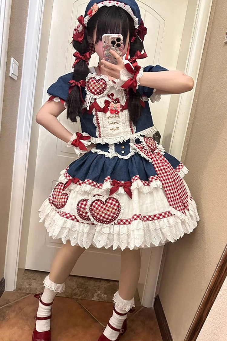 Peach Heart Lilith Lace-Up Skirt Set