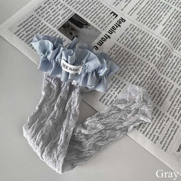 Lace Stockings Trim Floral Underknee Pattern 5 Options Color