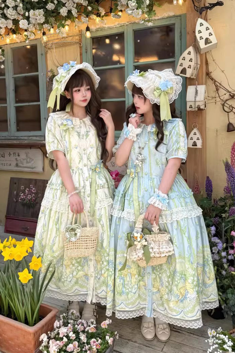 Lily of the Valley Pearl Candy Tea Doll Collar Short-Sleeve OP Dress