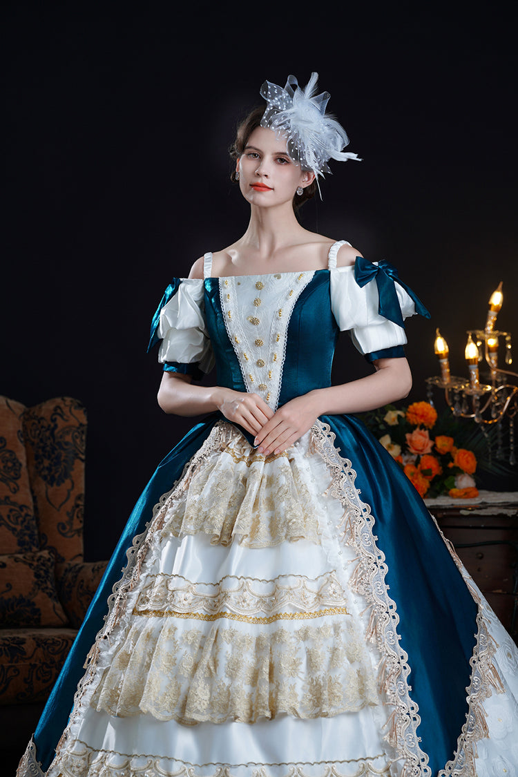 Off-Shoulder Short Sleeve Ruffled Cardigan Lace Victorian Palace Lolita Dress