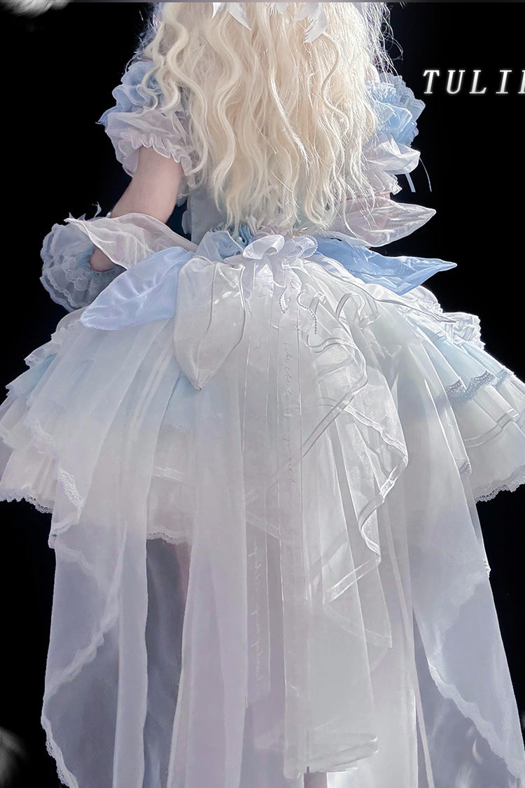 Tulip Wind Chime Multi-Layer Ruffle Bow Lace Gorgeous Lolita Jumper Dress