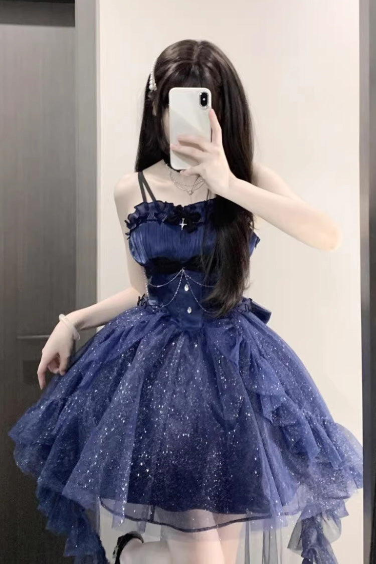 Blue Sweet Elegant Princess Lolita Cardigan Jsk Dress Set
