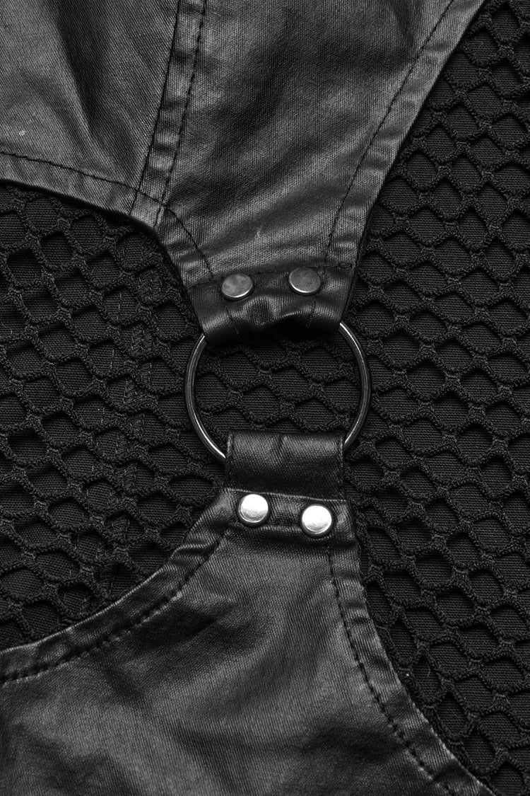 Steampunk Blouse with Hollow Leather Stitching