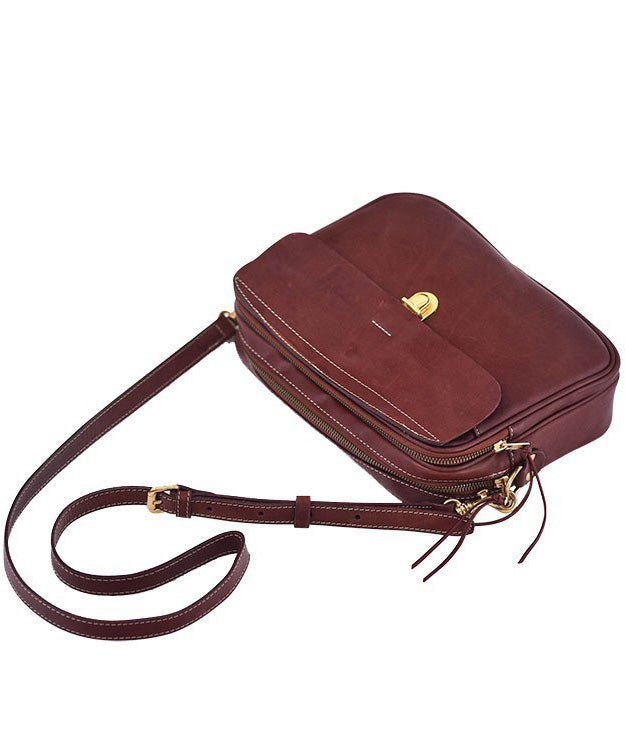 Durable Bag Leather Versatile Orange Art Cross-body