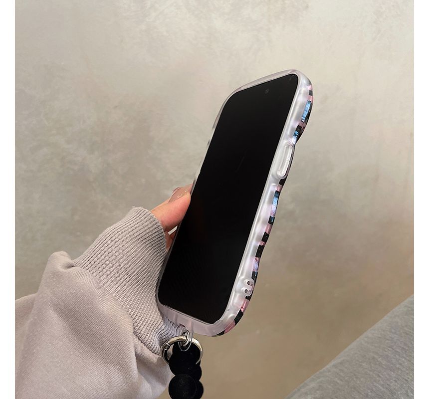 Phone Print Zebra Case Hand Chain