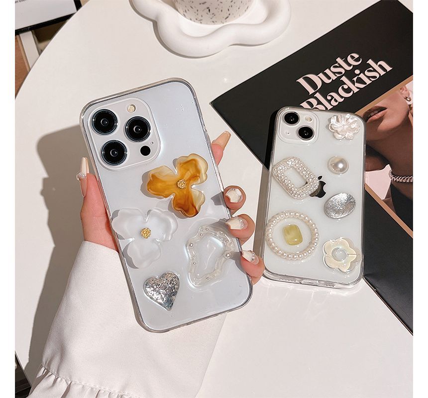 Case Phone Embellished Transparent