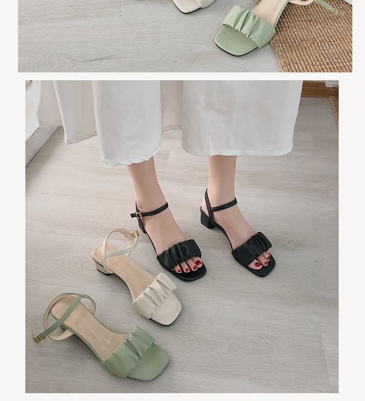 Ruched Ankle Sandals Strap