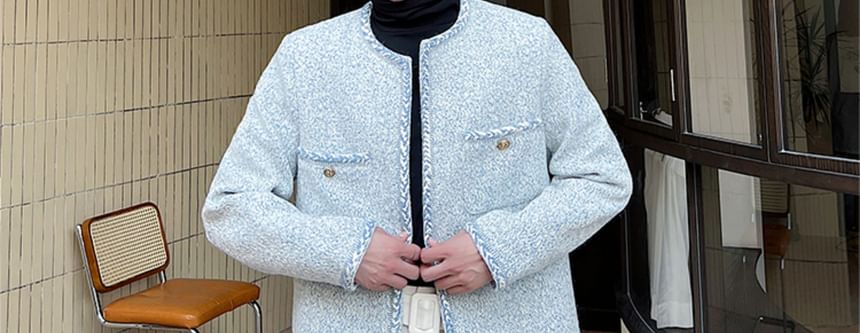 Tweed Open Front Jacket