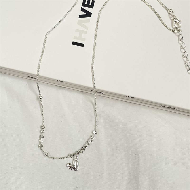 Necklace Pendant Heart Beaded