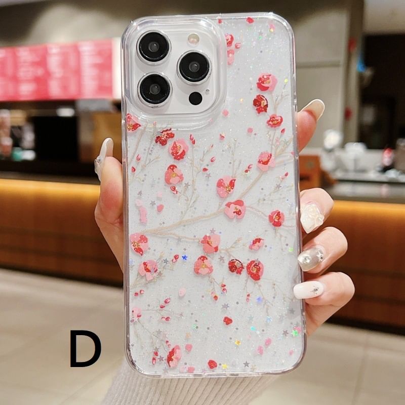 Floral Butterfly Transparent Phone Case For iPhone 12/12 Pro, 12 Pro Max, 13, 13 Pro, 13 Pro Max, 14, 14 Plus, 14 Pro, 14 Pro Max, 15, 15 Pro, 15 Pro Max