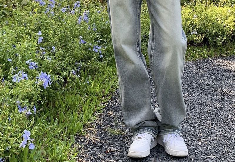 Fit Loose Mid Rise Jeans Washed