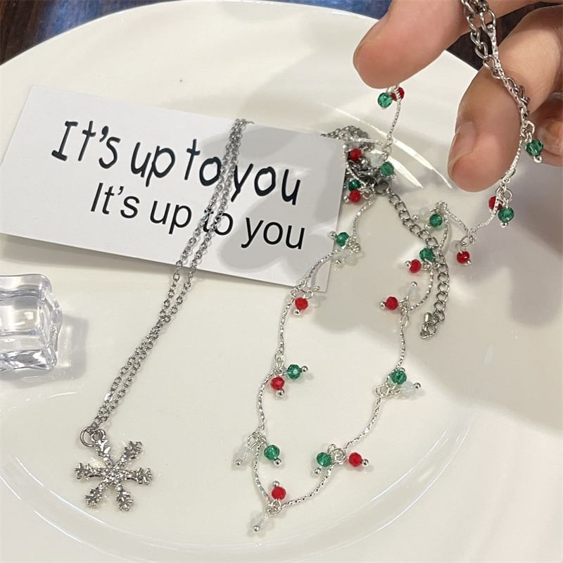 Layered Snowflake Necklace