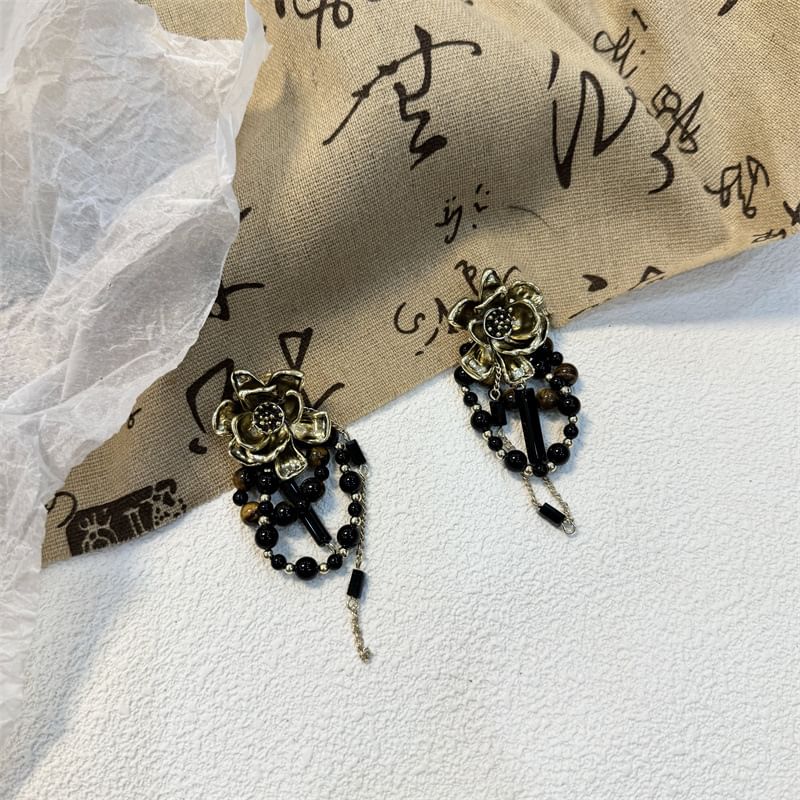 Floral Drop Beaded Earring