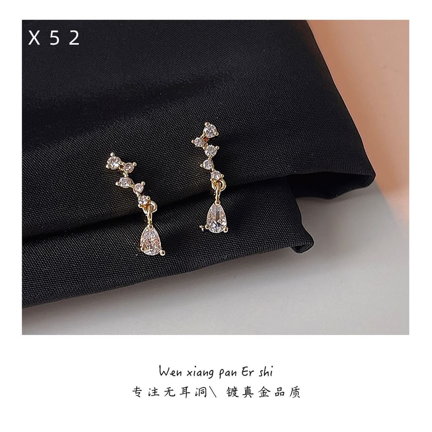 Rhinestone Earring Clip-On Drop