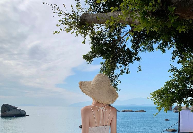 Maxi Plain V-Neck Dress A-Line Sleeveless