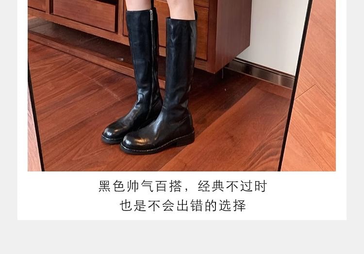 Leather Over-the-Knee Faux Boots