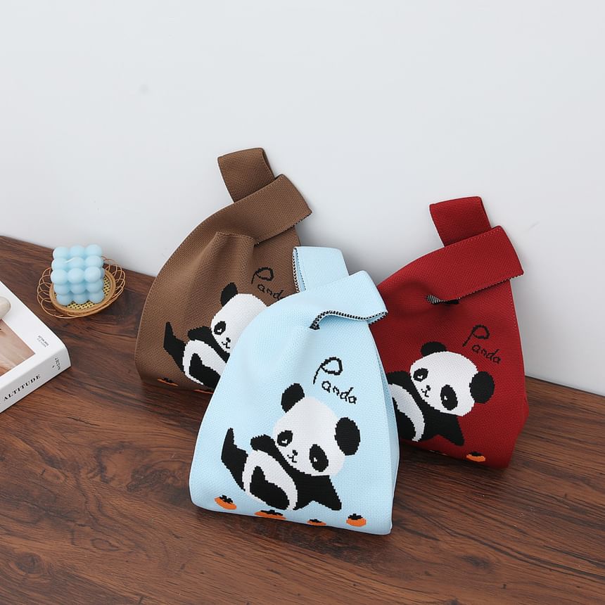 Panda Knit Tote Bag Jacquard