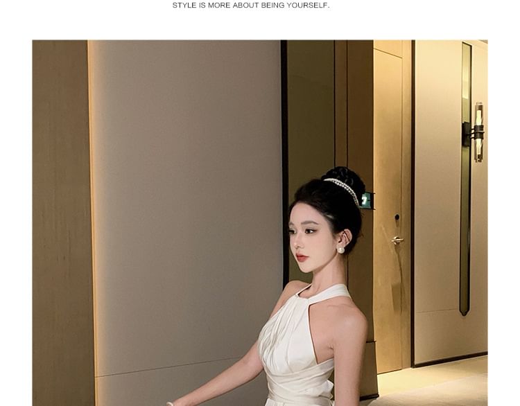 Cutout Dress Maxi A-Line Plain Sleeveless