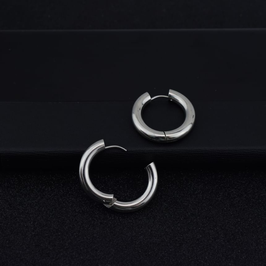 Polished Stainless Steel Huggie Earring (Various Designs)