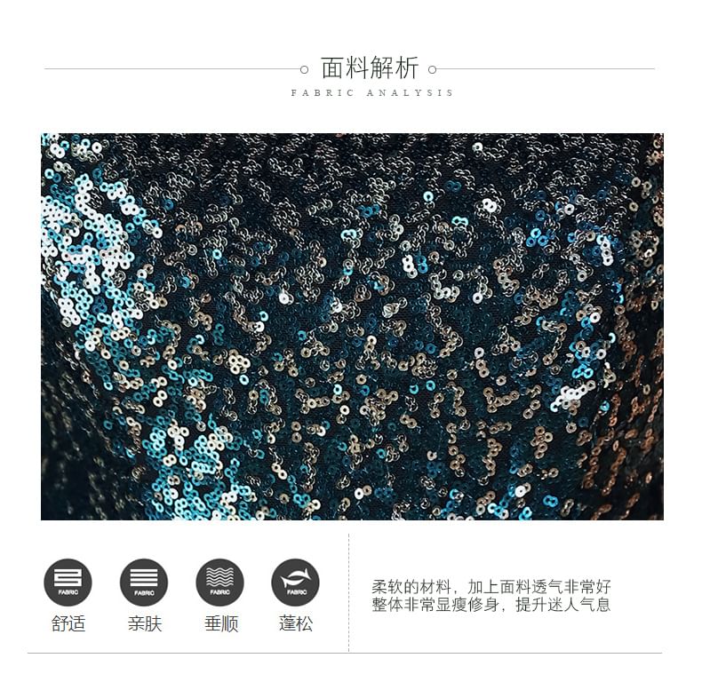 Gown Mermaid Sequin Sleeveless Gradient One Evening Shoulder