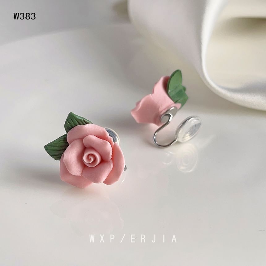 Ceramic Ear Cuff Floral Alloy