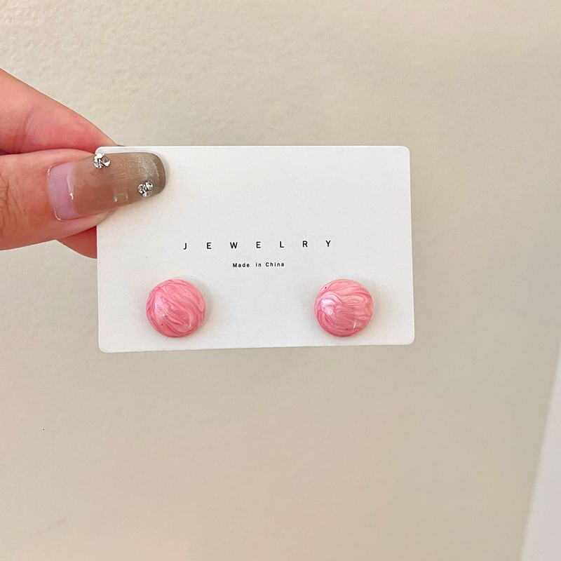 Glaze Stud Bead Earring Alloy