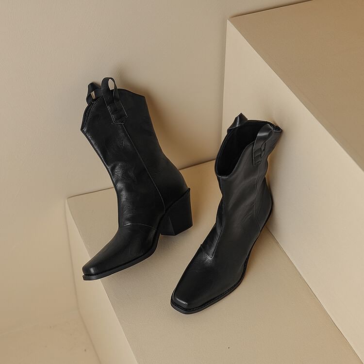 Boots Chunky Mid-Calf Heel