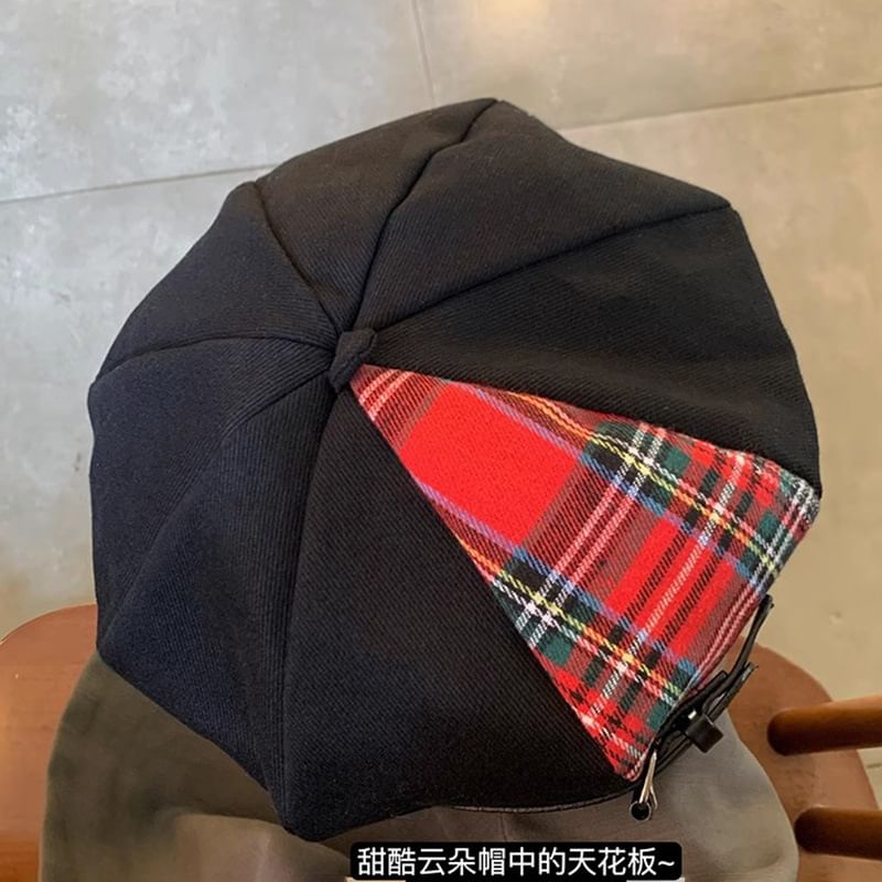 Beret Panel Plaid
