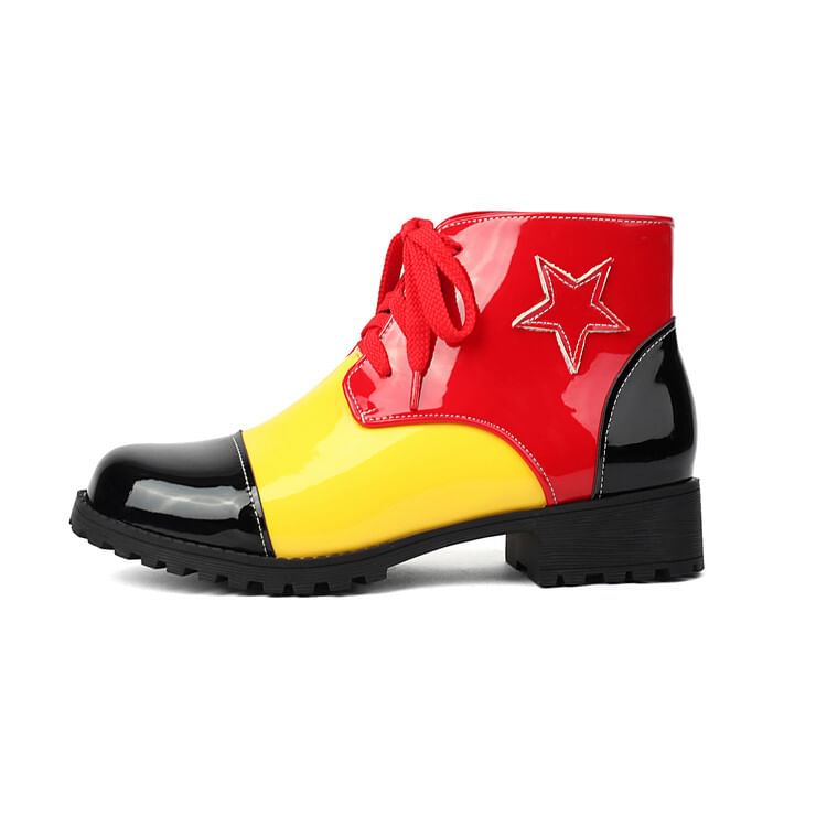 Boots Lace-Up Short Star Applique