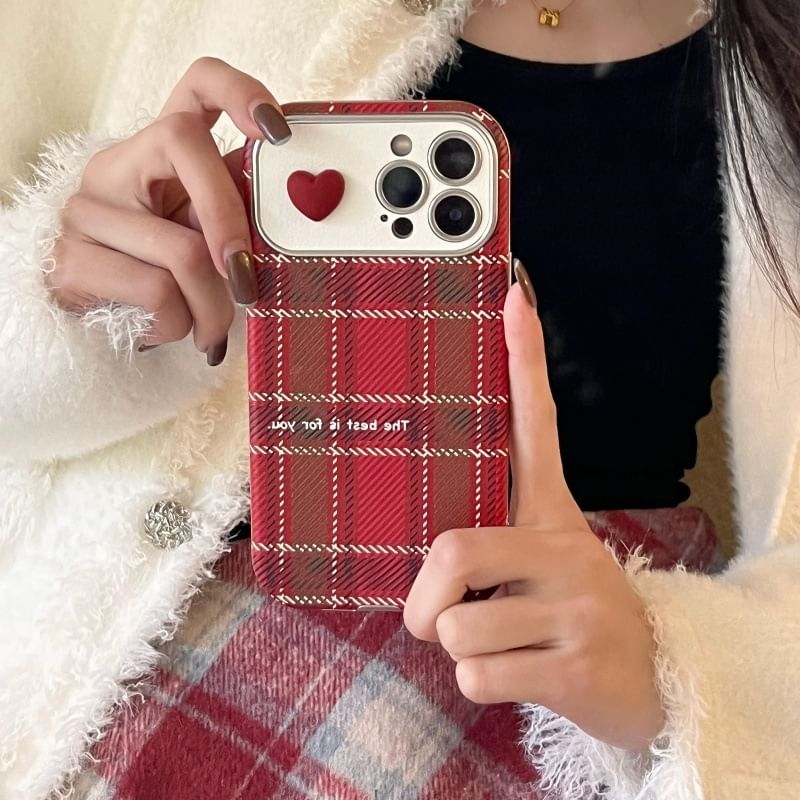 Plaid Phone Case Heart