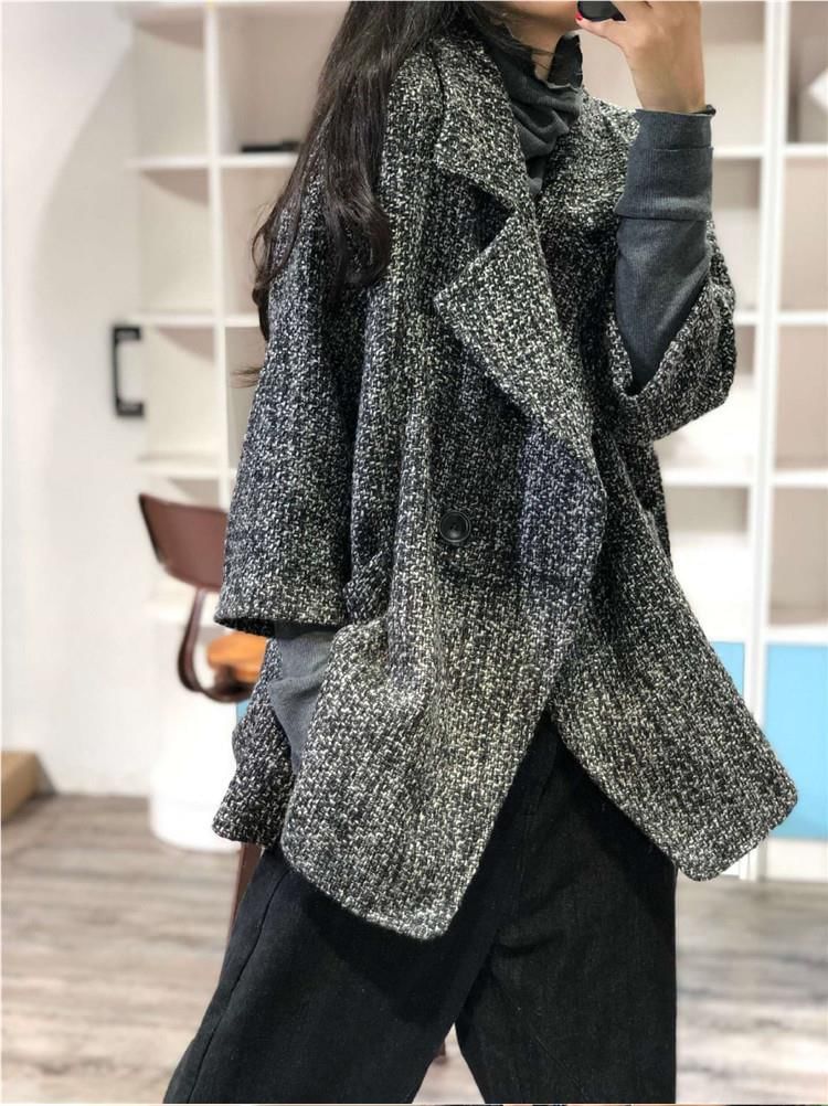 Double Breasted Tweed Coat