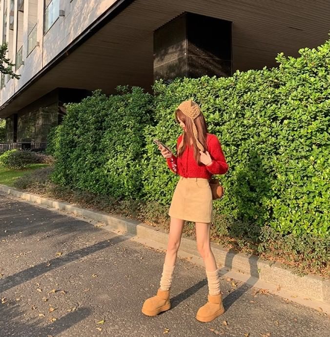 Platform Plain Short Snow Boots