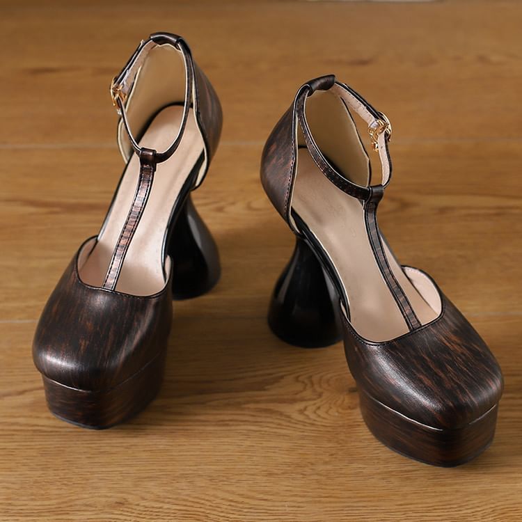 D'Orsay Heel Chunky Platform Sandals