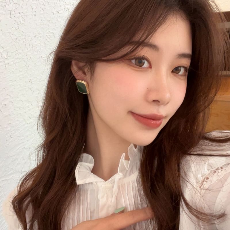 Square Sterling 925 Earring Silver Stud