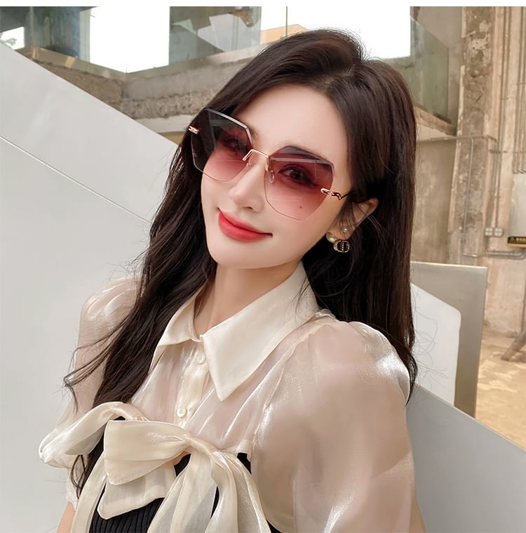 Frameless Sunglasses Geometric