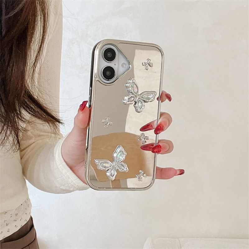 Set Charm Butterfly Case Phone Mirrored /