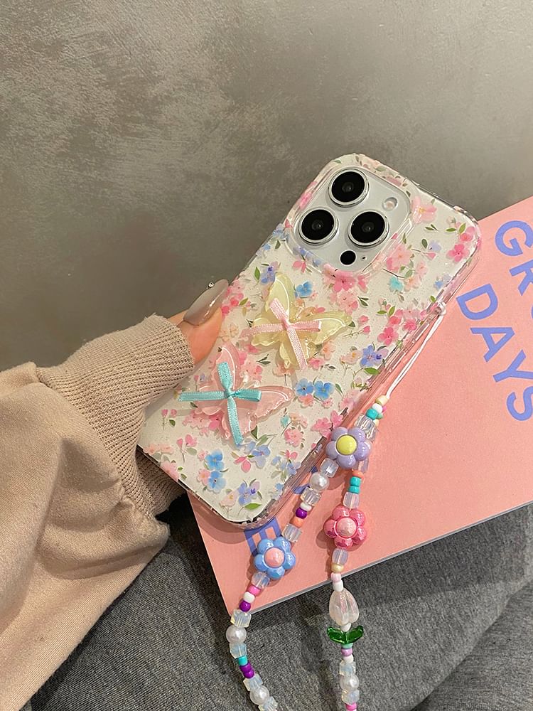 Ribbon / Set Adhesive Case Phone Floral Decoration Strap
