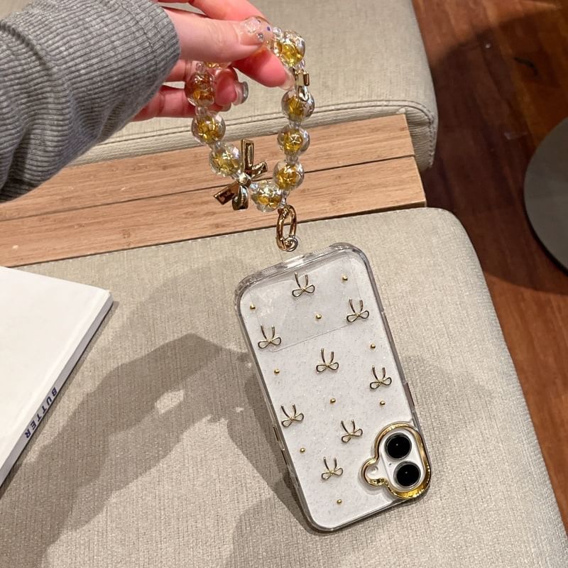 Set Bow / Phone Strap Case Metallic