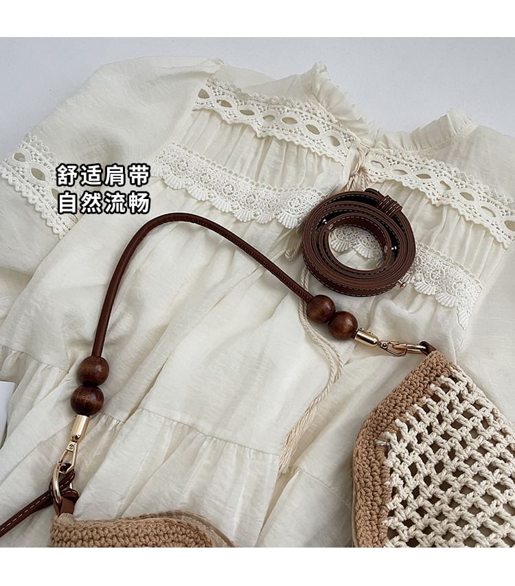 Strap Woven Bag Tote Beaded