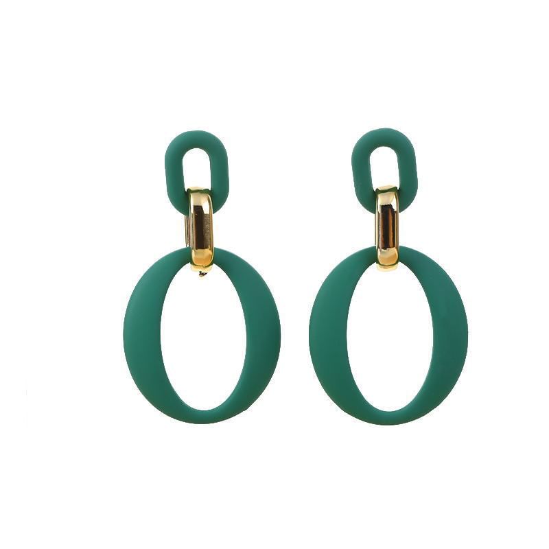 Alloy Acrylic Hoop Earring Dangle