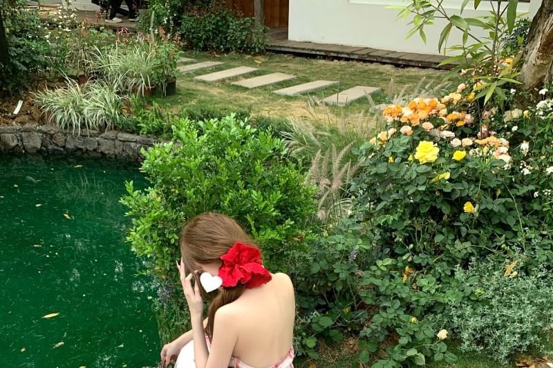 Back Lace A-Line Dress Plaid Halter Midi Panel Open