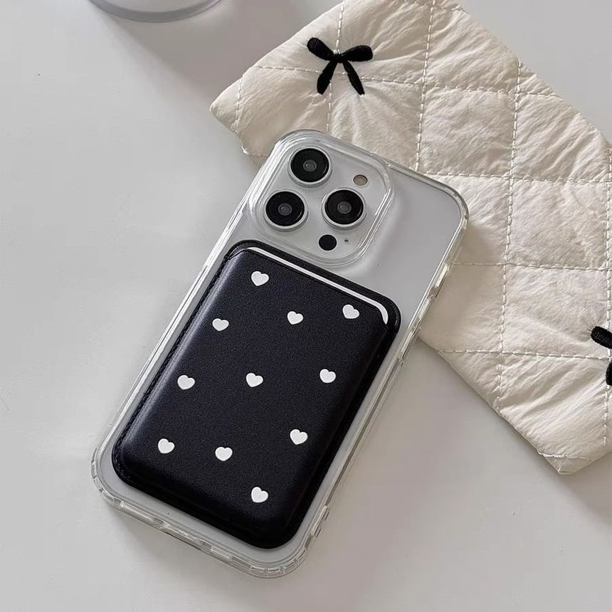 Holder Heart (Compatible Card MagSafe) Set Case Phone with Magnetic /